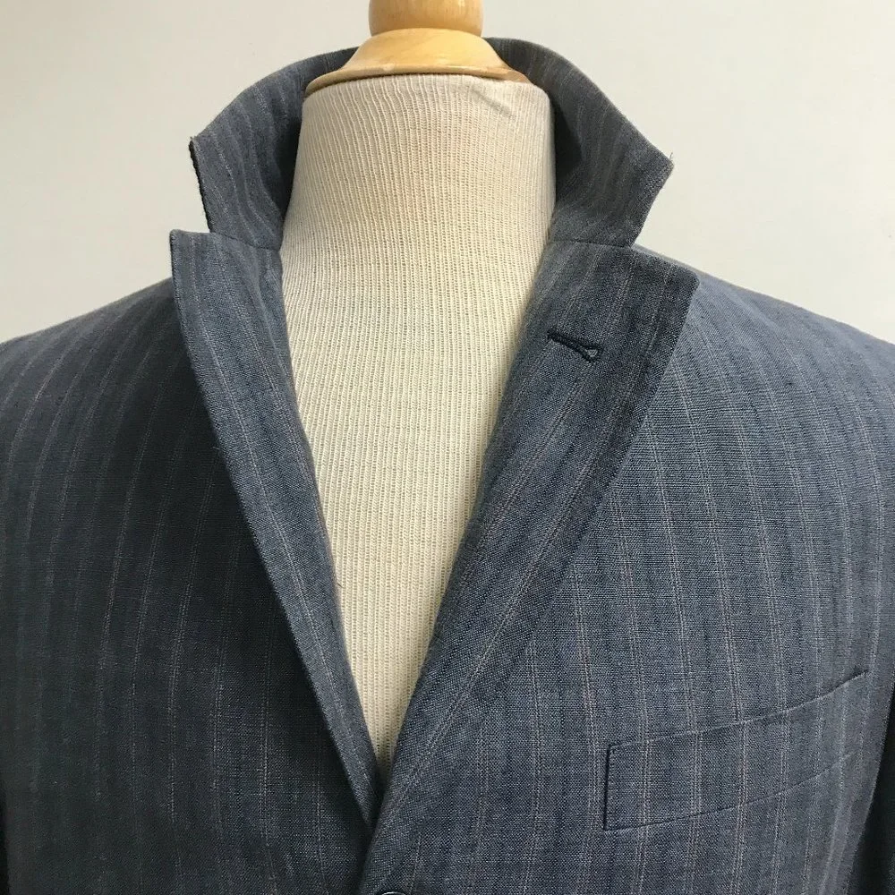 TED BAKER JEAN gray stripe linen blazer 4 38 40 new vintage